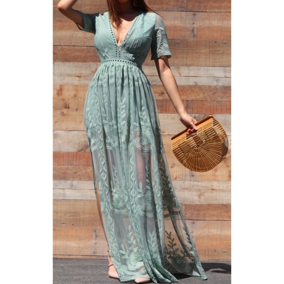 White Lace Maxi Romper Dress - Picture 7 of 7